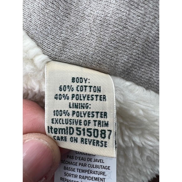 LL Bean Women's Cozy Sherpa Lined Cardigan Sweatshirt Jacket Taupe L - Picture 9 of 11